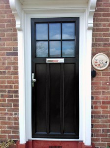 Traditional PVCu door in Black foil